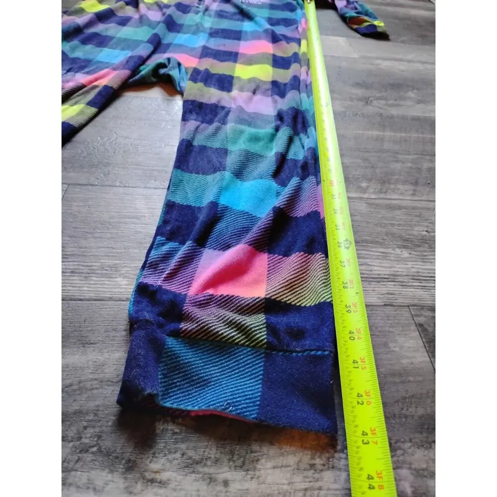 Justice Girls Size Large Colorfully Checkered Union Suit Sleepwear/ Pajamas